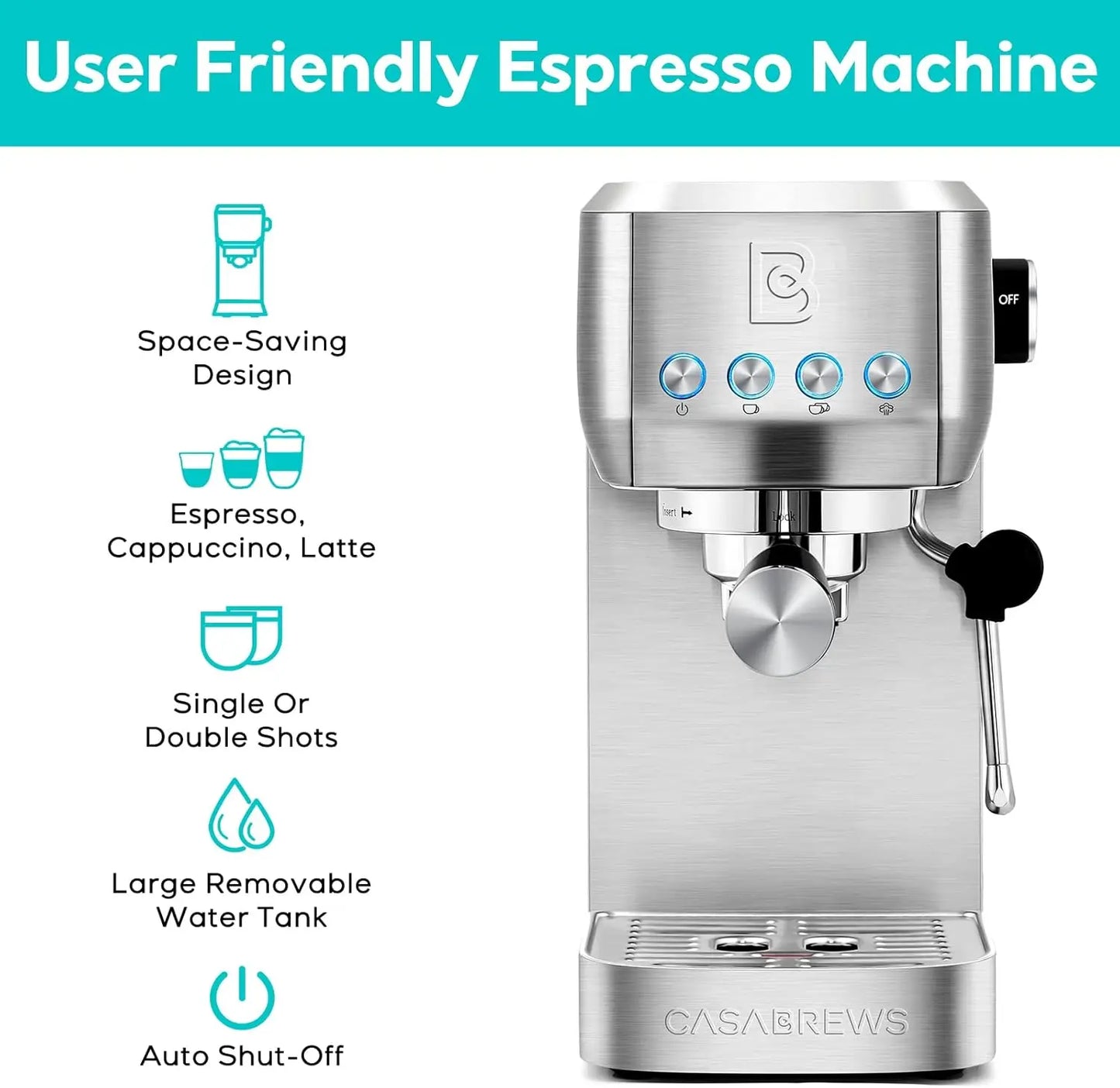 Espresso Machine 20 Bar: Pro Cappuccino Maker with Frother