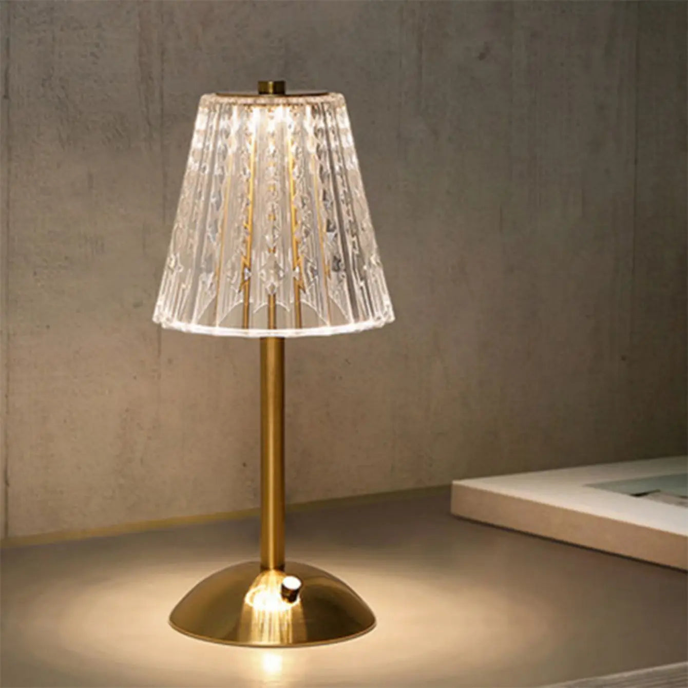 Crystal Retro LED Table Lamp - Rechargeable & Dimmable