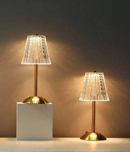 Crystal Retro LED Table Lamp - Rechargeable & Dimmable