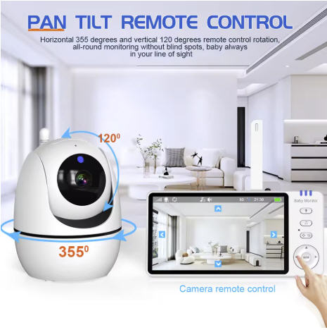 5 Inch Baby Monitor: Pan Tilt- 720P Video- Two-Way Audio- Night Vision