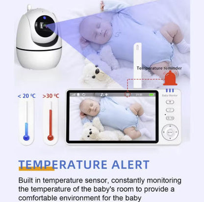 5 Inch Baby Monitor: Pan Tilt- 720P Video- Two-Way Audio- Night Vision